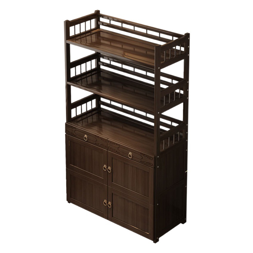 Chicken wing Wood tea cabinet office tea cabinet storage rack household tea cabinet tea table tea set storage locker