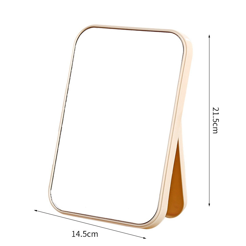 Simple Square Folding Handheld Mirror, Plastic Frame, Compact 20.2×13.7×2 cm