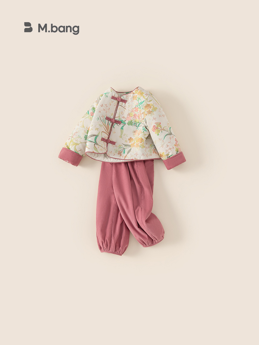 Yubao ropa infantil para niños set de vestidos chinos para niñas otoño y invierno nuevo estilo chino chaqueta de ropa Tang dos piezas set