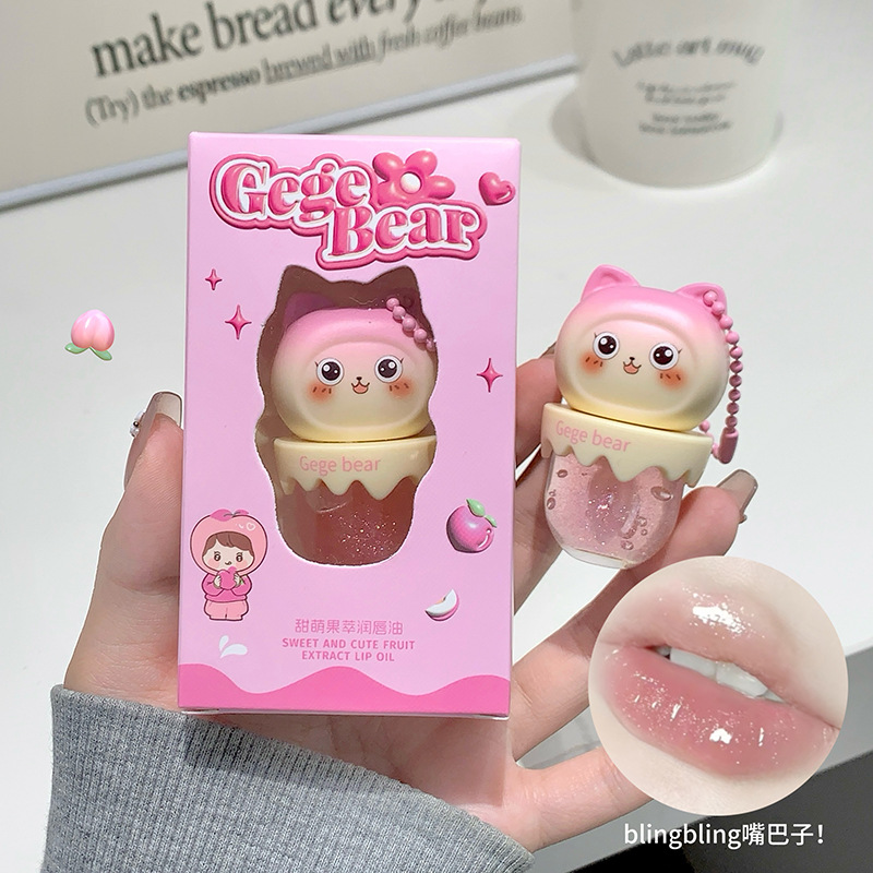 Gege Bear Sweet and Sweet Jelly Lip Oil hidratación, hidratación, desvanecimiento de las marcas labiales, otoño y invierno, lipstick