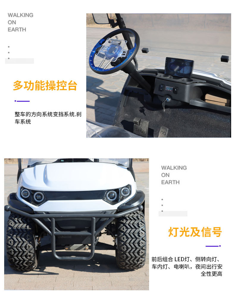 Customized 4-Seat 6-Seat Golf Cart Park Tour Shuttle Sightseeing Car Hotel Electric Golf Cart