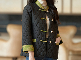 Chinese-style Elegant Cotton-padded Coat Vintage 2024 Mother Autumn and Winter New Thickened Winter Coat Lightweight Button Cotton-padded Coat White