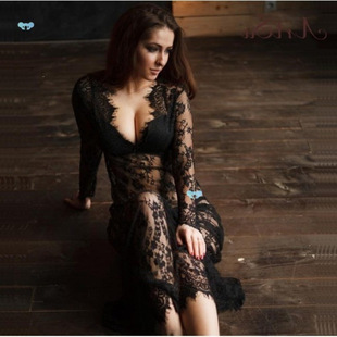 Sexy deep V lace see-through bodysuit group�Ը��ٽz�B��ȹŮ