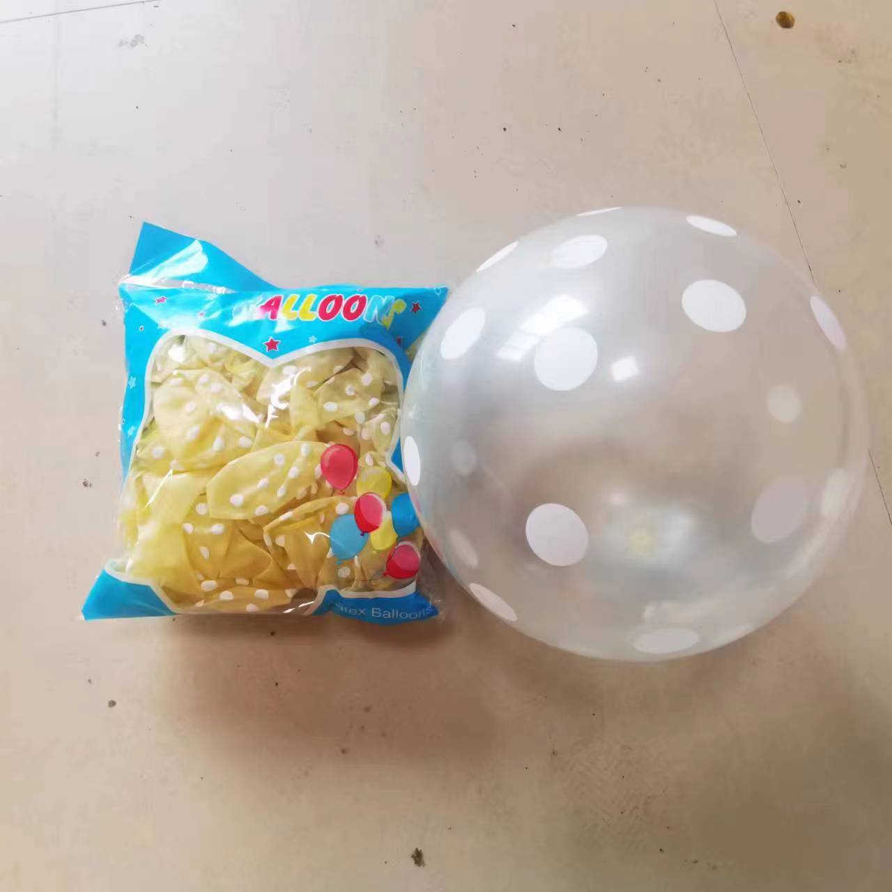Jiadi 12 Inch Transparent Color Polka Dot Balloon Wedding Birthday Party Decoration Latex Balloon Night Market Polka Dot Balloon