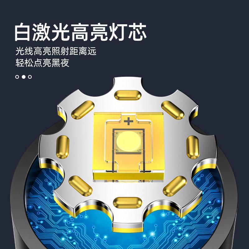Nuevo blanco láser brillante linterna super largo alcance lámpara de iluminación de emergencia al aire libre larga resistencia lámpara de pesca portátil