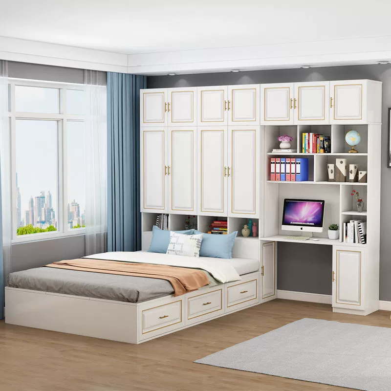 Шкаф-кровать, кровать-татами, шкаф, встроенная кровать для маленькой квартиры, компактная, многофункциональная гардеробная, детская комбинированная кровать-стол.