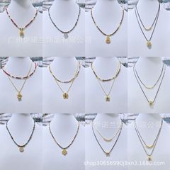 丽银/丽贝丽影欧美跨境新款小众设计个性珍珠葫芦吊坠彩珠项链女