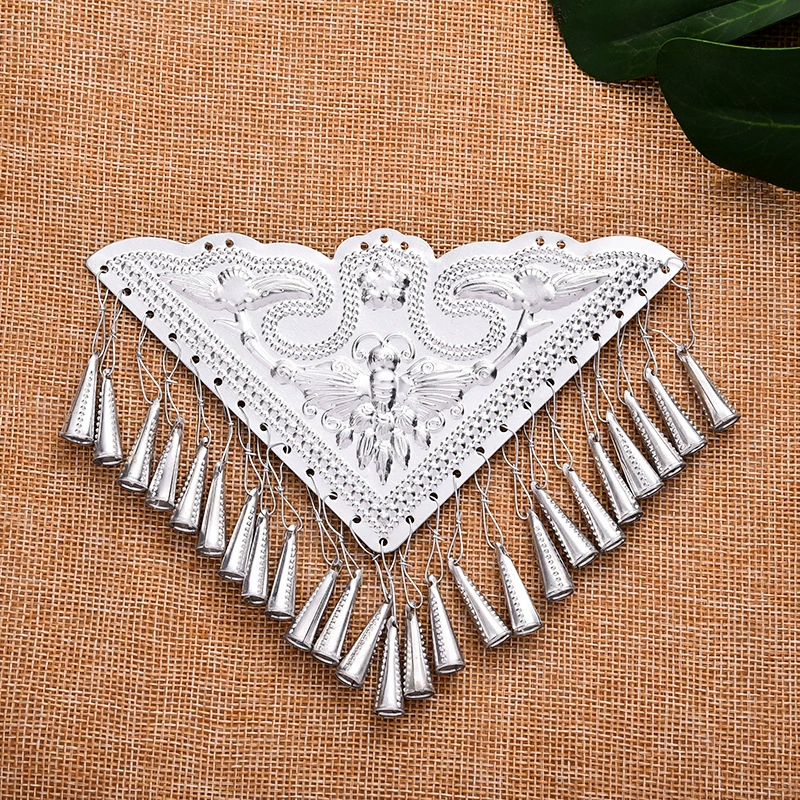 Пilver серебряное украшение оптово двустороннее большое треугольное украшение сцены имитация Мяо алюминиевый лист тканевые вспомогательные материалы