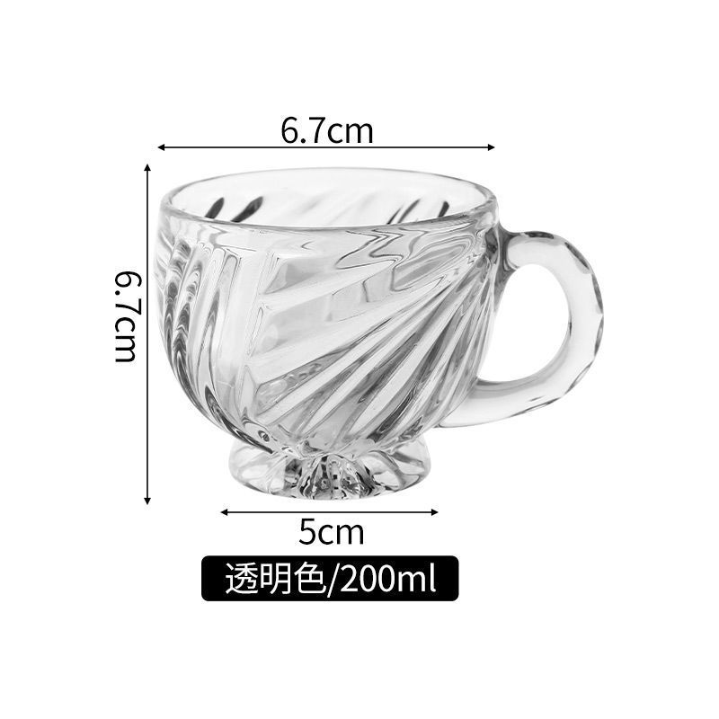 INS vintage en relieve taza de vidrio con mango pierna alta Copa ámbar de aspecto alto chica corazón regalo taza de café taza de té