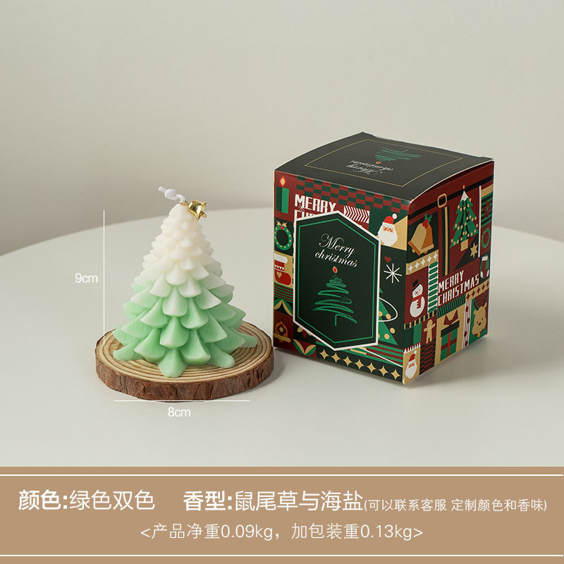 跨境圣诞节香薰蜡烛礼盒创意圣诞树伴手礼节日氛围感装饰摆件批发|undefined