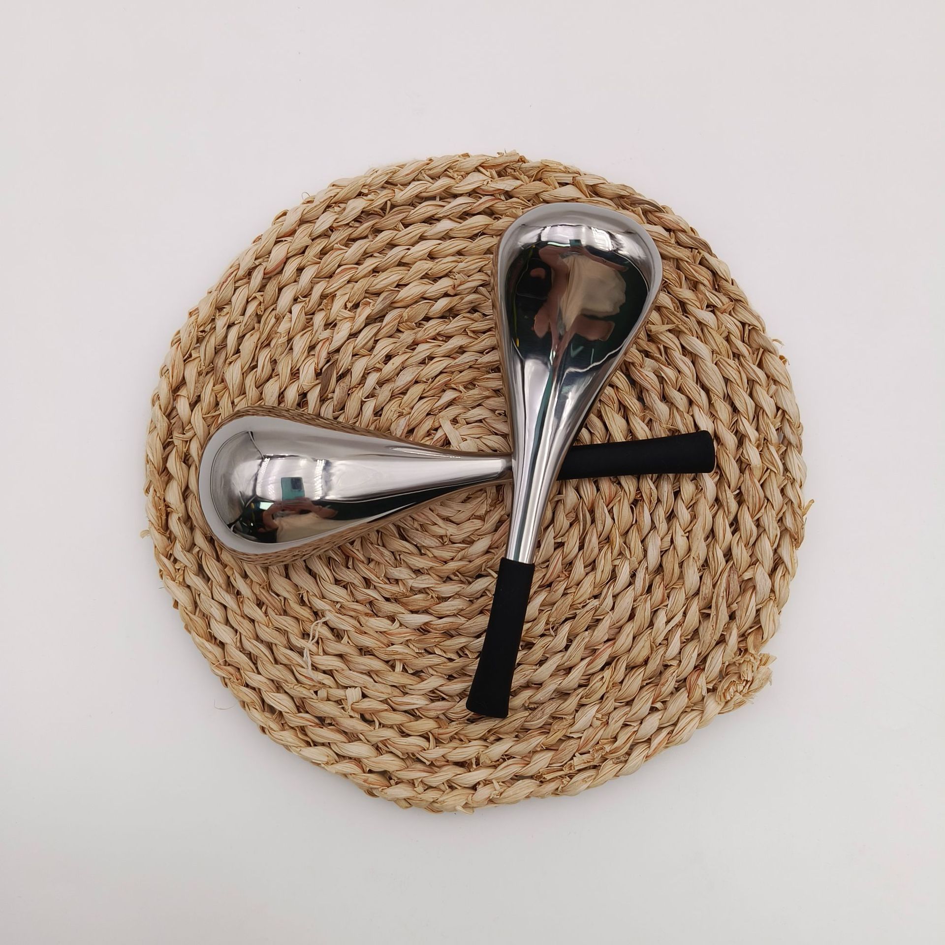 파이프 아이스 스푼 실버 베어 메탈