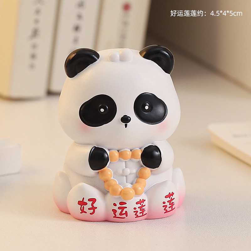 高級感小衆パンダ樹脂置物かわいいオフィスデスクトップ装飾癒しストレス解消女子プレゼント