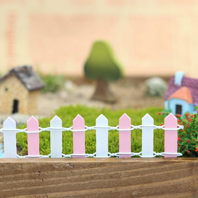 Микро пейзаж деревянный забор экологическая бутылка суккуленты аксессуары для озеленения двухцветный забор микро Ландшафтные украшения