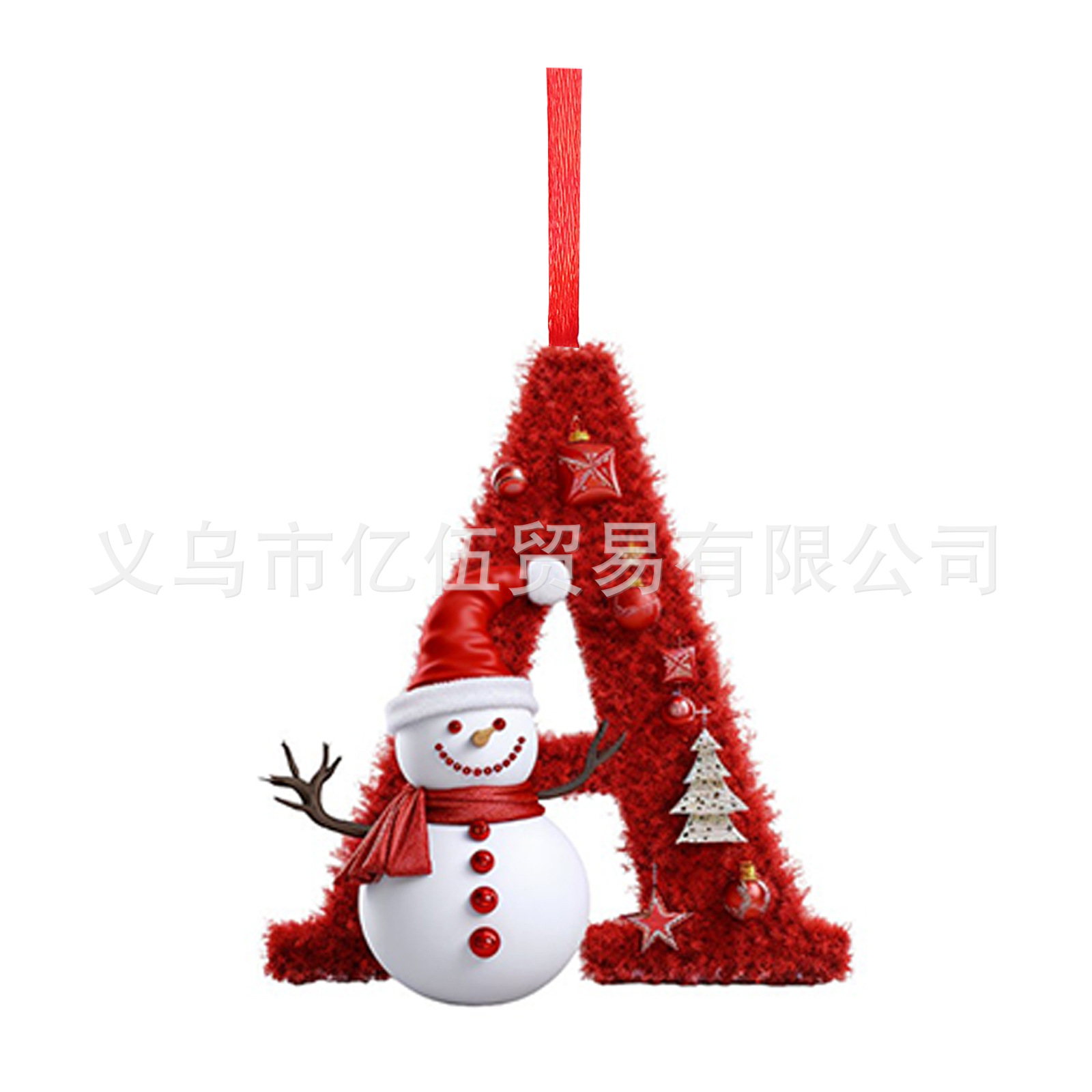 Nuevos productos transfronterizos 26 letras muñeco de nieve bebé colgante de Navidad acrílico plano árbol de Navidad decoración para el hogar colgante image 6