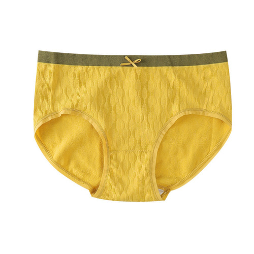 Graphene antibacterial pure cotton breathable girls' briefs new seamless underwear women's mid-waist large size hip lift