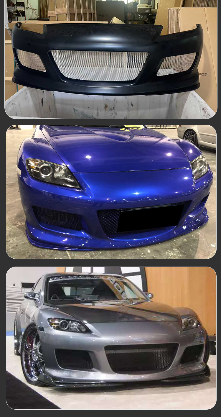 Suitable for 2003-08 Mazda Rx8 Fiberglass Resin Carbon Fiber Front Lip Front Bumper Front Spoiler Bumper