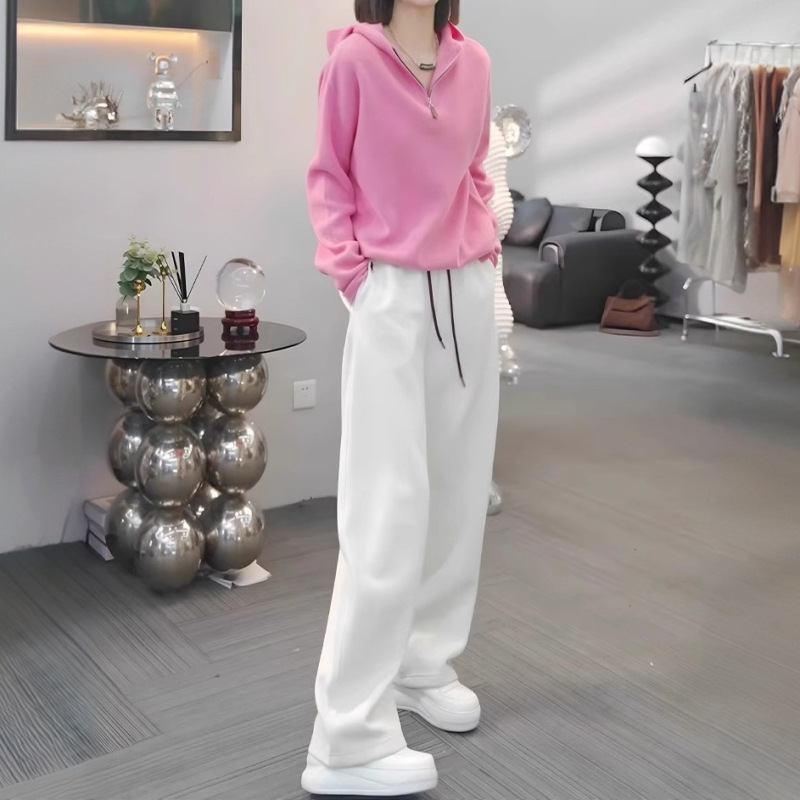 粉色休闲运动套装女2025新款洋气减龄卫衣阔腿裤秋季穿搭一整套|undefined