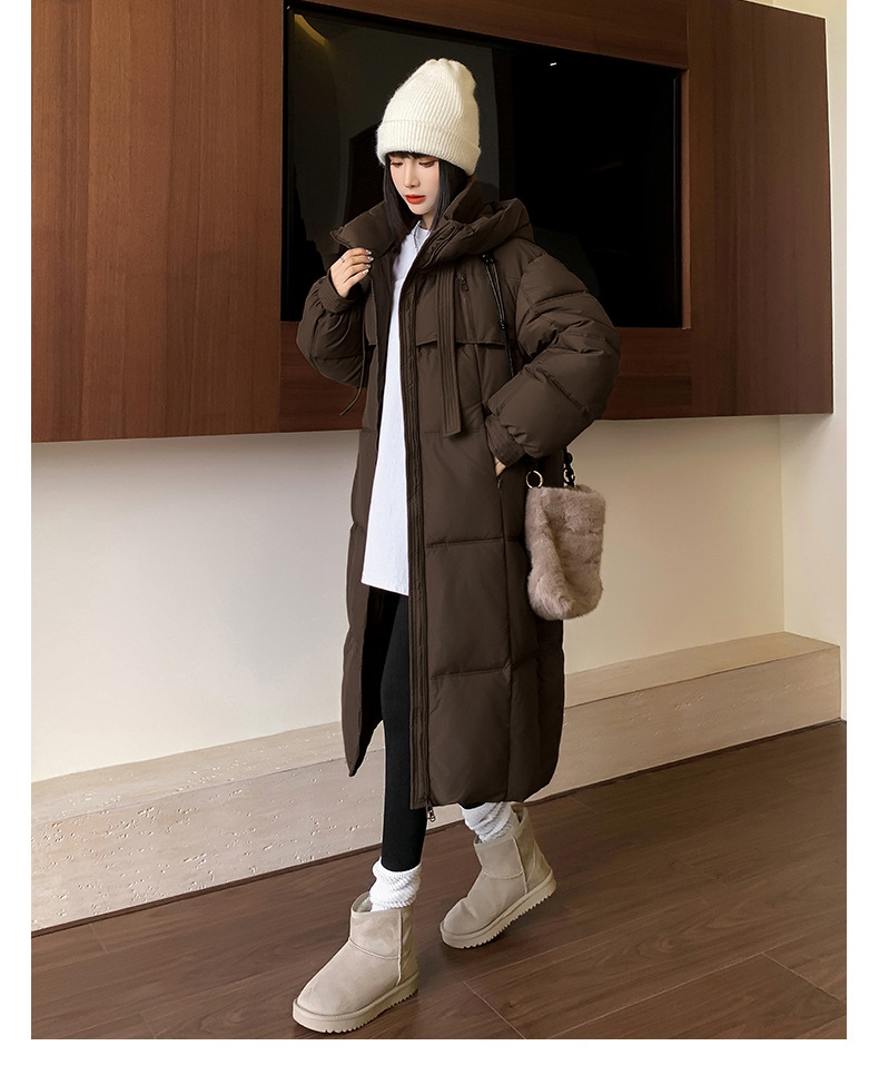 Women's Clothing Women's Thick Down Cotton Coat Long Overcoat Korean Loose Puffer Jacket Winter Warm Hooded Parka With Detachable Hood​_ecoleips.com