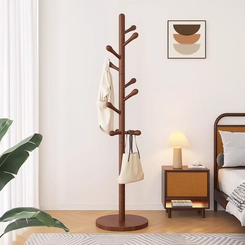 Perchero perchero de madera maciza simple vertical de piso a techo Dormitorio de casa Dormitorio de alquiler Balcón Tendedero
