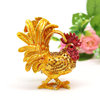 Enamel, metal jewelry, accessory, box, for luck, rooster