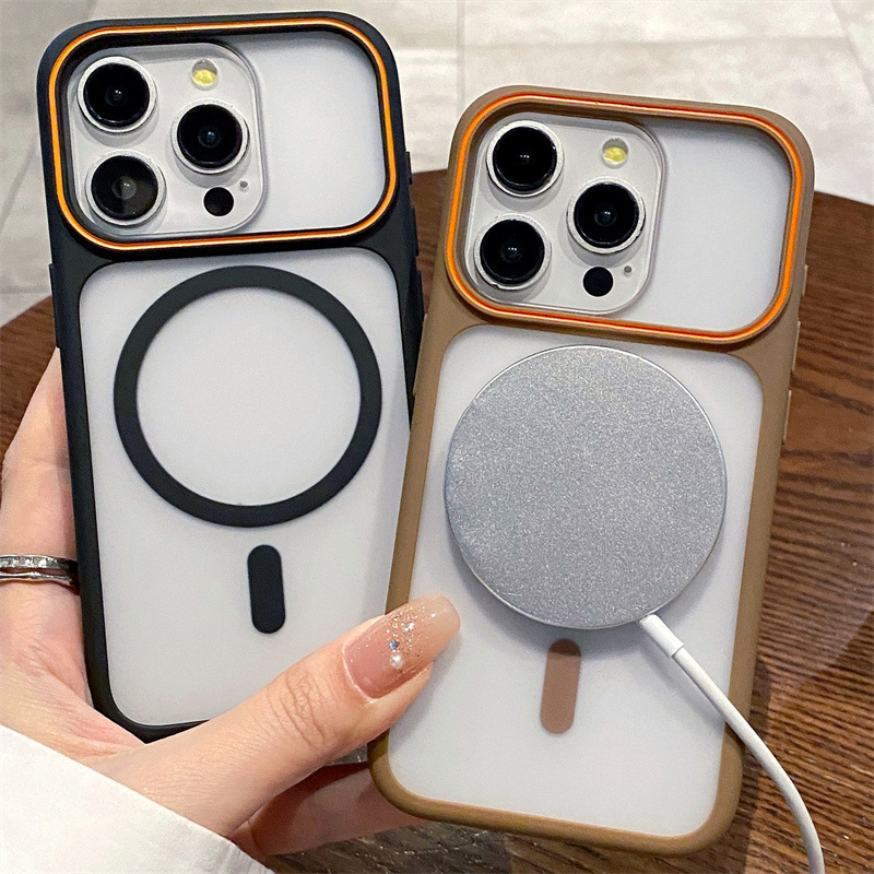 Large Window Magnetic Iphone17Pro Max Mobile Phone Case Suitable for Apple 16/15 Frosted 14 Semi-Transparent 13 Cross-Border