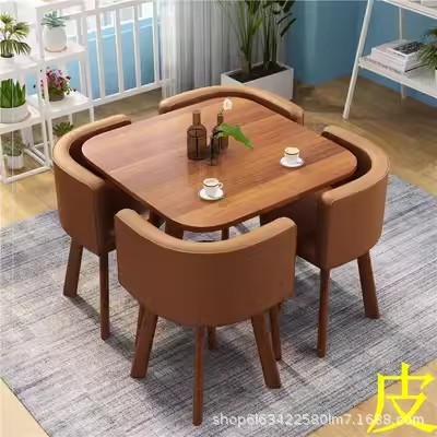 洽谈桌椅组合小圆桌奶茶店桌椅组合网红图书馆阅览室桌椅简约现代|undefined
