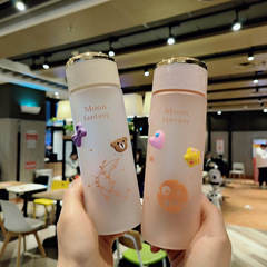 磨砂塑料杯水杯女夏季高顏值帶茶隔簡約防摔男女學生創意隨手杯子