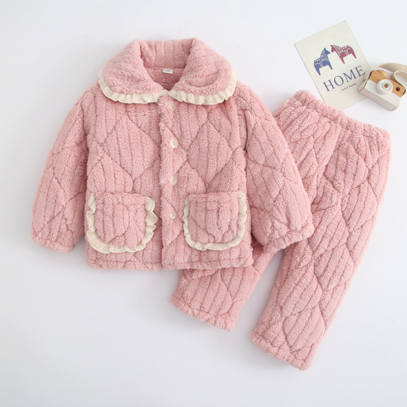 儿童夹棉花边粉色800