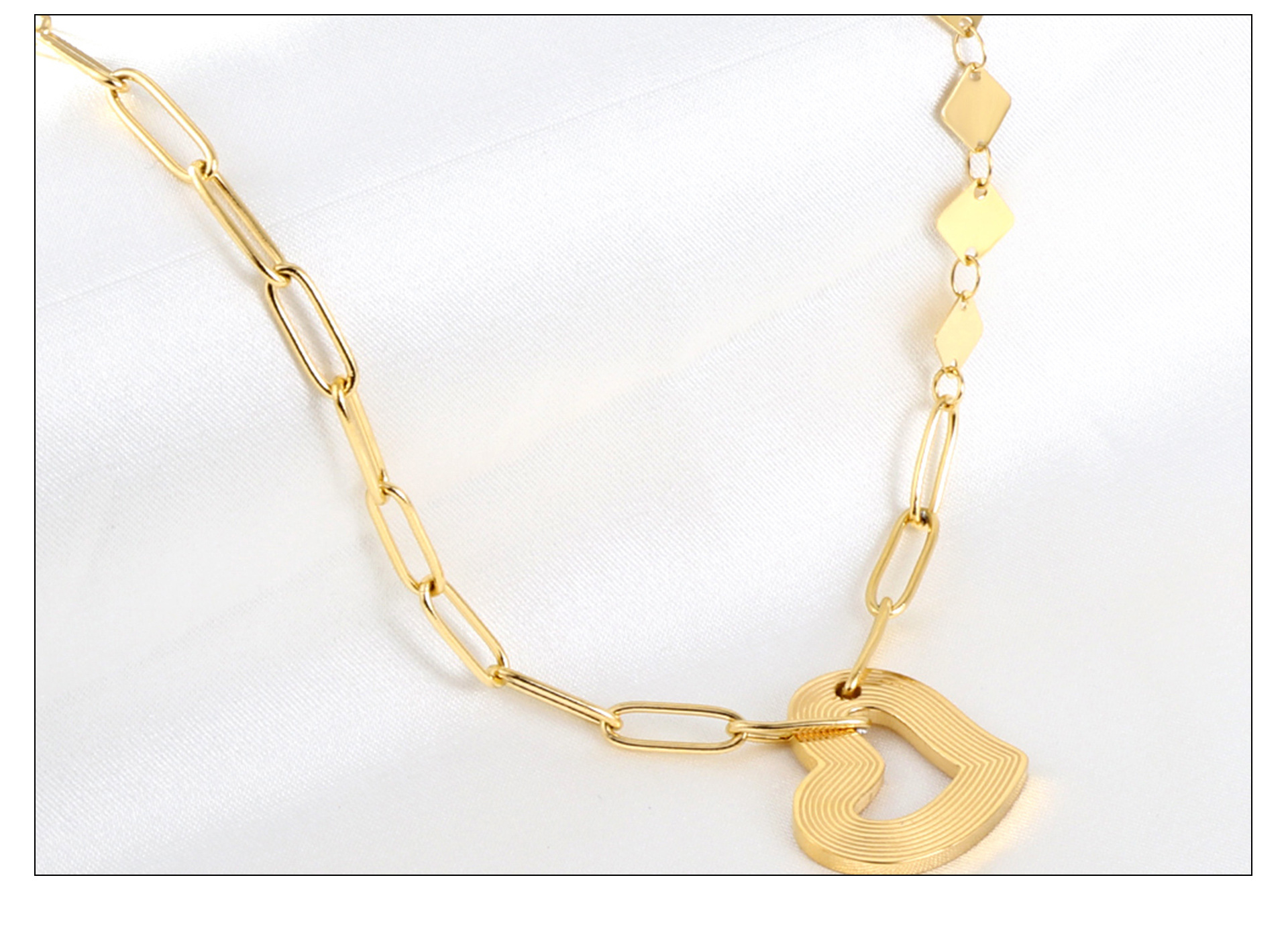 1 Piece Fashion Heart Shape Flower Stainless Steel Titanium Steel Plating Pendant Necklace_colorza_6