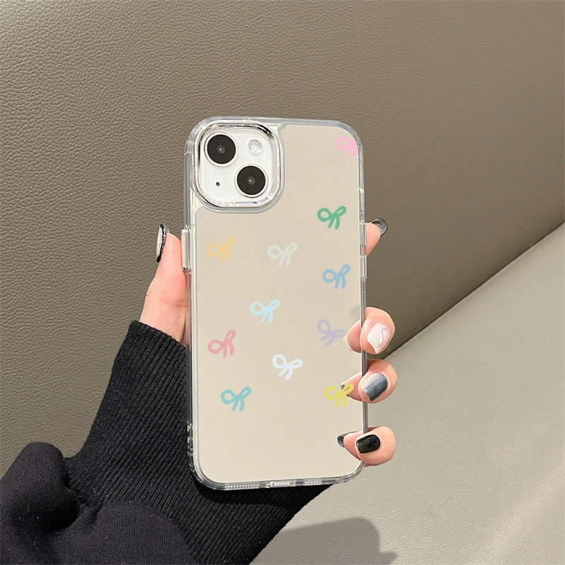 Apple, совместимый чехол для iPhone16 с бантом, зеркало-эффект, 16 Pro Max, 12