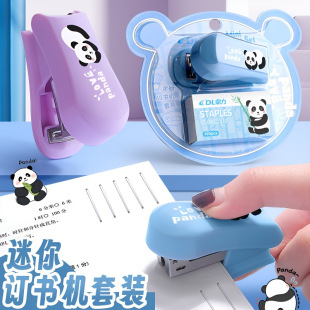 Cute Student School Stationery Mini Cartoon Stapler suit Multi-function Stapler Nail Creative Gift