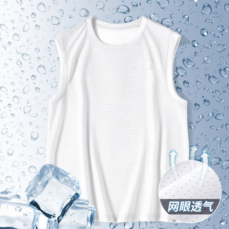 2026 chaleco de hombro de verano hombre deportivo suelto sin mangas malla transpirable camiseta de hombro de secado rápido fábrica directa