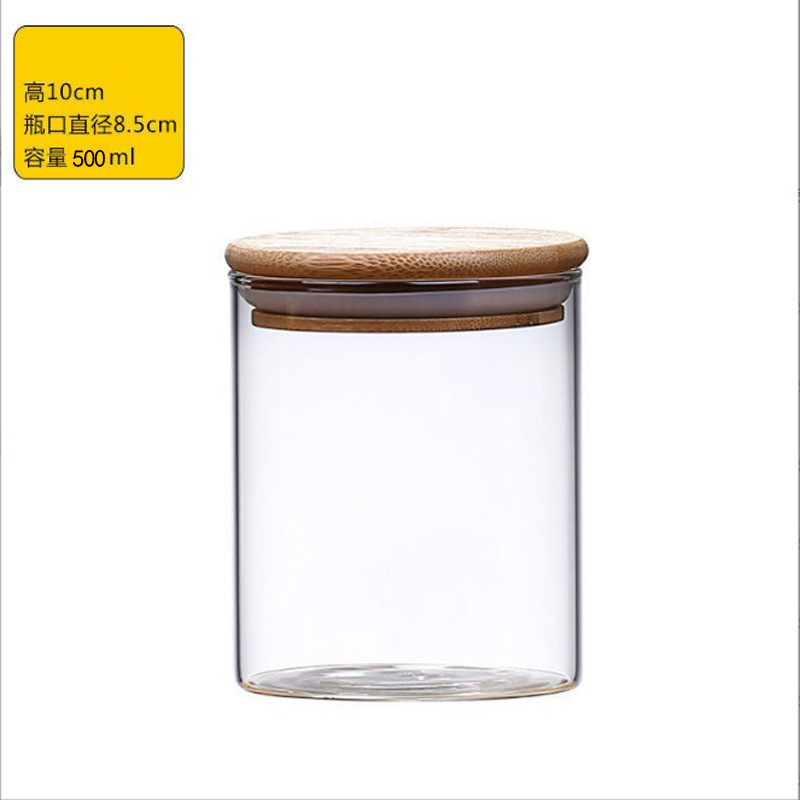 Tarro de almacenamiento de vidrio de borosilicato alto, tarro para granos, aperitivos y té, tarro sellado para dulces y granos de café, tarro de almacenamiento para granos de café.