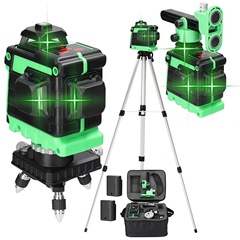 12 16線レーザー赤外線自動レベリング貼付器壁貼り機器b 12全セットのダブル電気 + 三脚