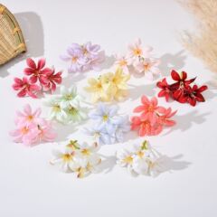 露玉シミュレーション三叉百合花結婚式花壁生け花装飾花シミュレーション露水百合花頭飾り部品