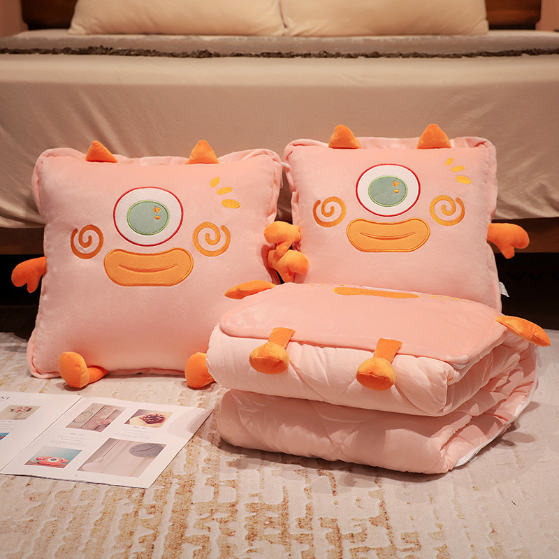 Dopamina monstruo almohada edredón de doble uso oficina plegable manta dos-en-uno siesta almohada sofá almohada