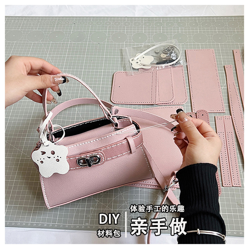 DIY Handmade Bag High-end Small Bag Fashion Shoulder Crossbody Bag Stylish Portable Kelly Bag Gift for Friends