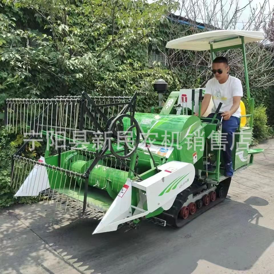 25马力履带式联合收割机小麦收割机水稻黄豆收获机带脱粒操作简单