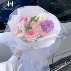 廠家直銷 仙女紗鮮花包裝網紗包花材料情人節花束花藝包裝紗批發