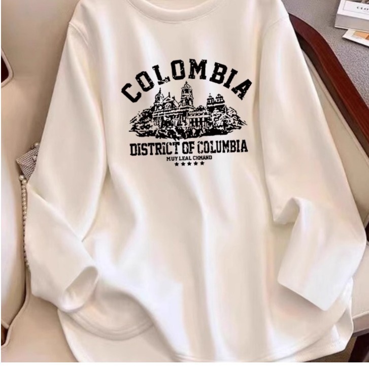 春秋加绒长袖t恤女纯棉内搭打底衫中长款遮屁股搭配鲨鱼裤的上衣