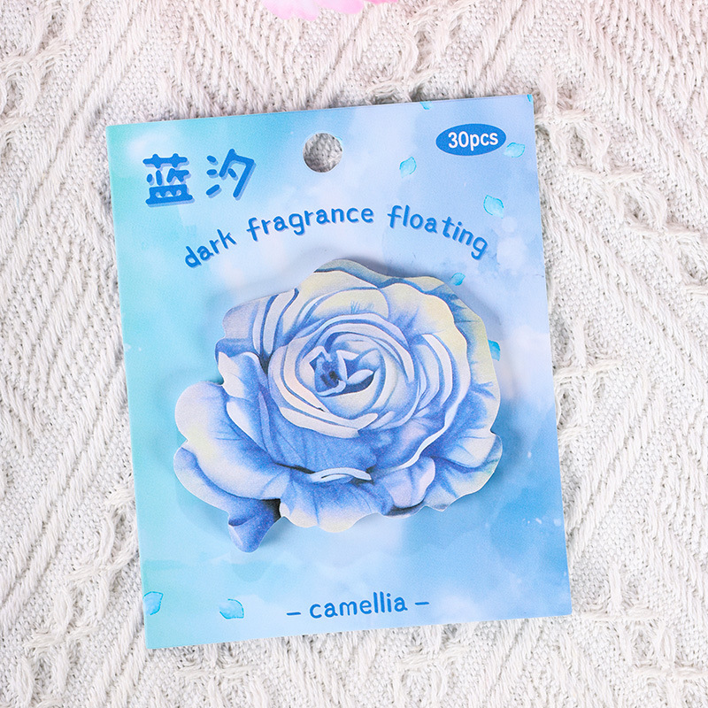 Fragancia oscura serie flotante flor nota adhesiva pequeña fresca con pegajosa flor retro N veces pegatinas mensaje nota papel