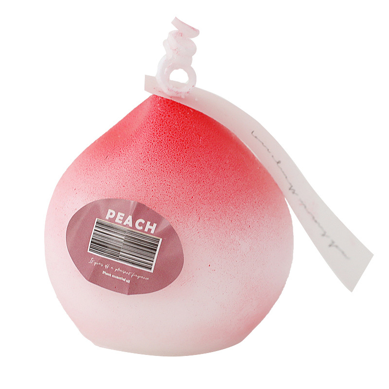 Fragancia hecha a mano Regalos de regalo de aroma de melocotón Adornos de velas con forma de fruta Velas con forma de fruta Regalo de ambiente transfronterizo
