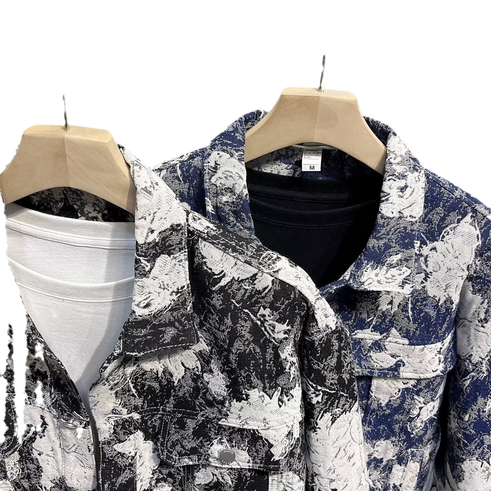 Men's clothing Autumn denim jacket with print personality casual jacket Hong Kong style handsome all match top autumn new jacket_voghion.com