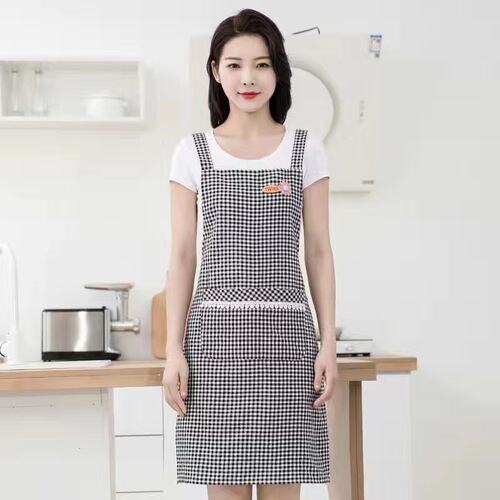 Cotton Breathable Apron Summer Fresh Home Kitchen Cooking Korean Style Women's Fashion Waist Apron