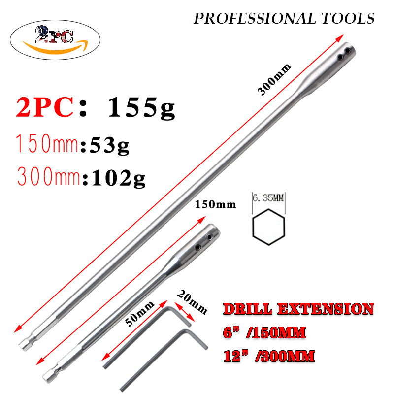 跨境厂钻头延长杆转换连接杆快换柄钻头连接 150/300MM接杆转换头