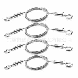 厂家现货304不锈钢丝绳 可调节图片吊线双钩灯具吊装画框绳2PCS装