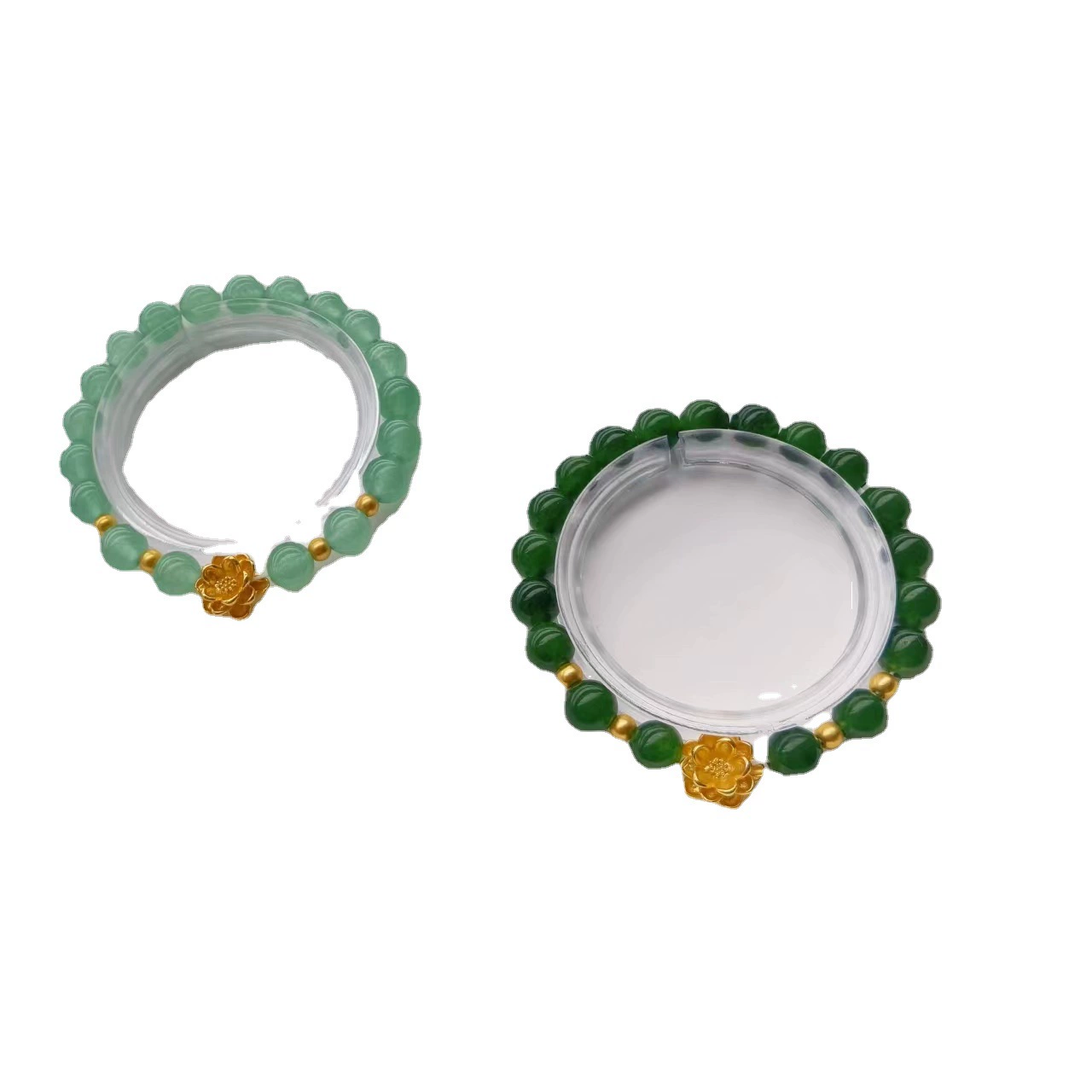 Long-lasting bracelet jade, jasper, 18 carat