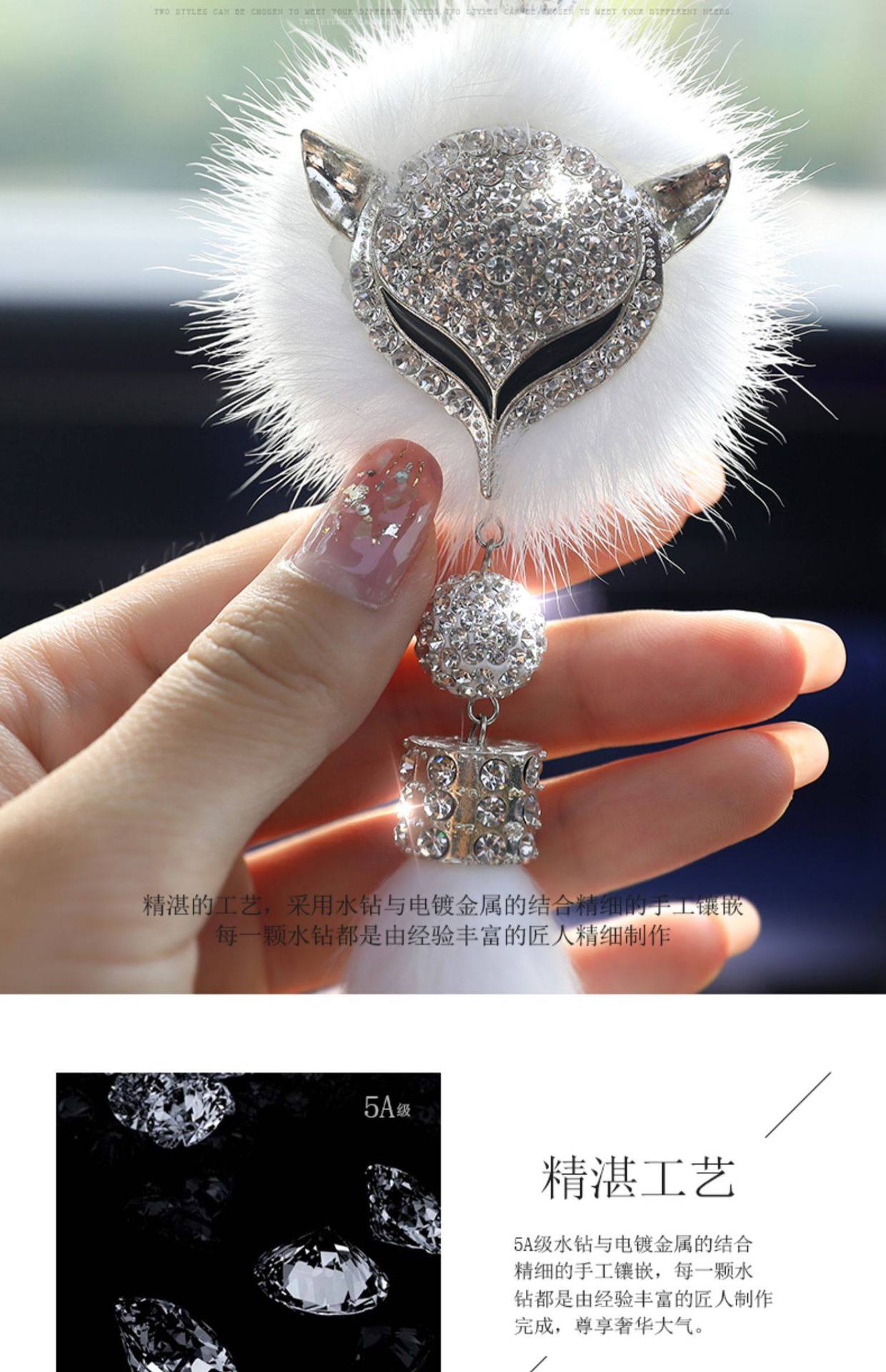 Car Hanging Ornament Goddess Style with Diamonds, New Trendy High-End Creative Car Pendant Handmade Interior Decoration for Women