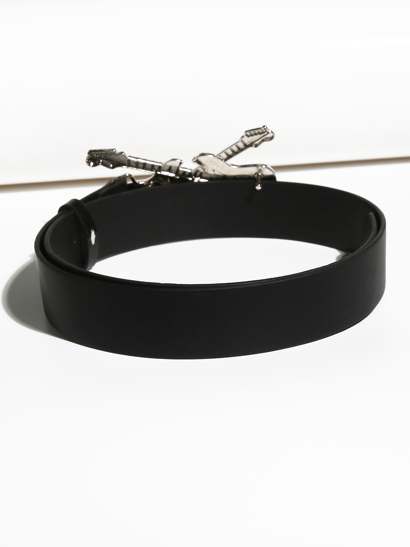 Pu Leather, Alloy Material Guitar Pattern Streetwear Guitar Pu Leather Alloy Women's Leather Belts