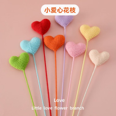 クロスボーダー完成品手編みラブフラワー造花編み花糸造花かぎ針編み永遠の花ラブギフト